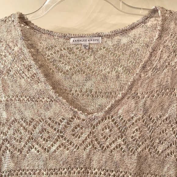 Anna Lee + Hope Open Weave Knit Top Size XL (E13) - Picture 3 of 5